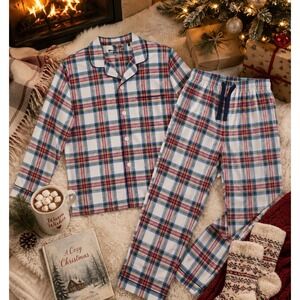 Boden Pajama Set Large Cotton Plaid Tartan Holidays Cozy Classic Nostalgic